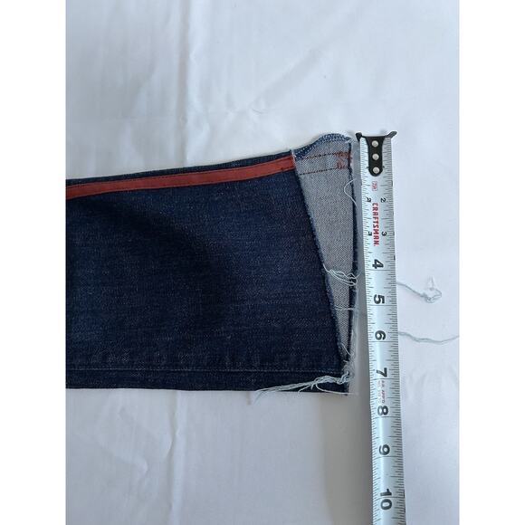 NWOT MOTHER Insider Crop Step Hem Fray Speed Racer Jeans Sz 24 Dark Blue - Picture 11 of 12